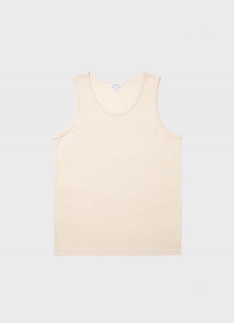 Ecru Sunspel Sunspel x MR PORTER Riviera Tank | 08752-FDLO | USA