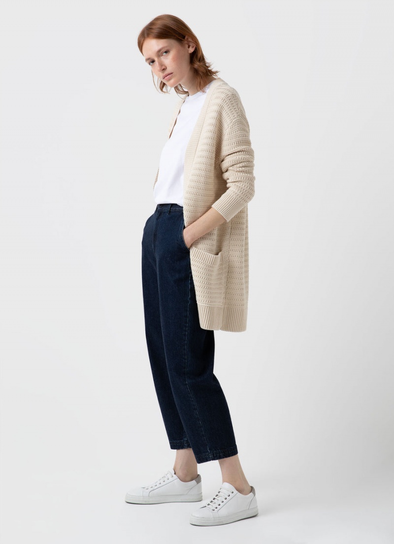 Ecru Sunspel Textured Cardigan | 17530-IGPZ | USA