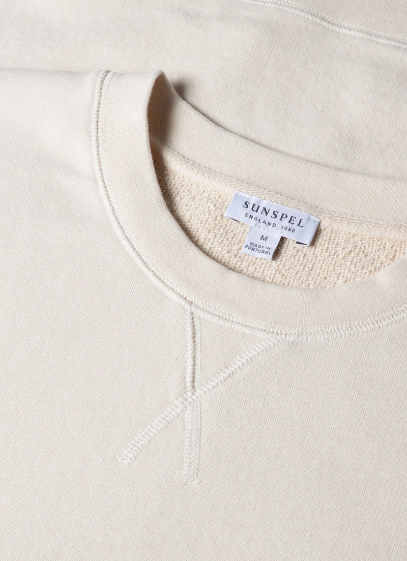 Ecru Sunspel Undyed Loopback Sweatshirt | 42873-EBIK | USA