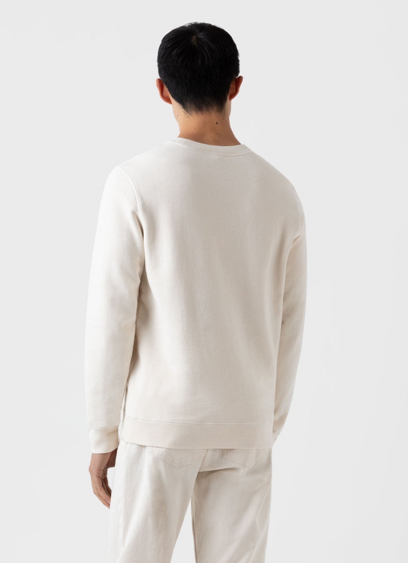 Ecru Sunspel Undyed Loopback Sweatshirt | 42873-EBIK | USA