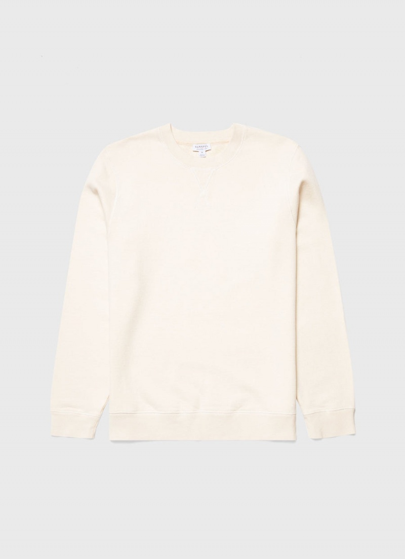 Ecru Sunspel Undyed Loopback Sweatshirt | 42873-EBIK | USA