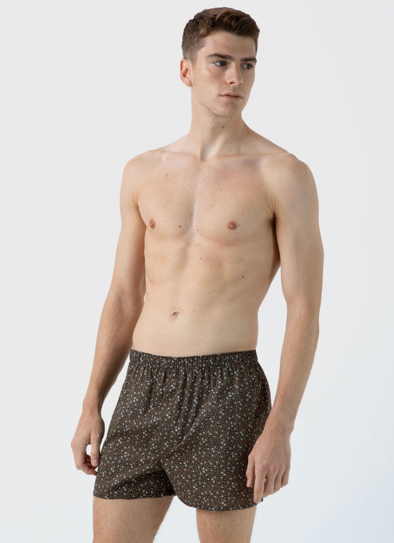 Green Sunspel Classic Boxer Shorts in Liberty Fabric | 52849-BREA | USA