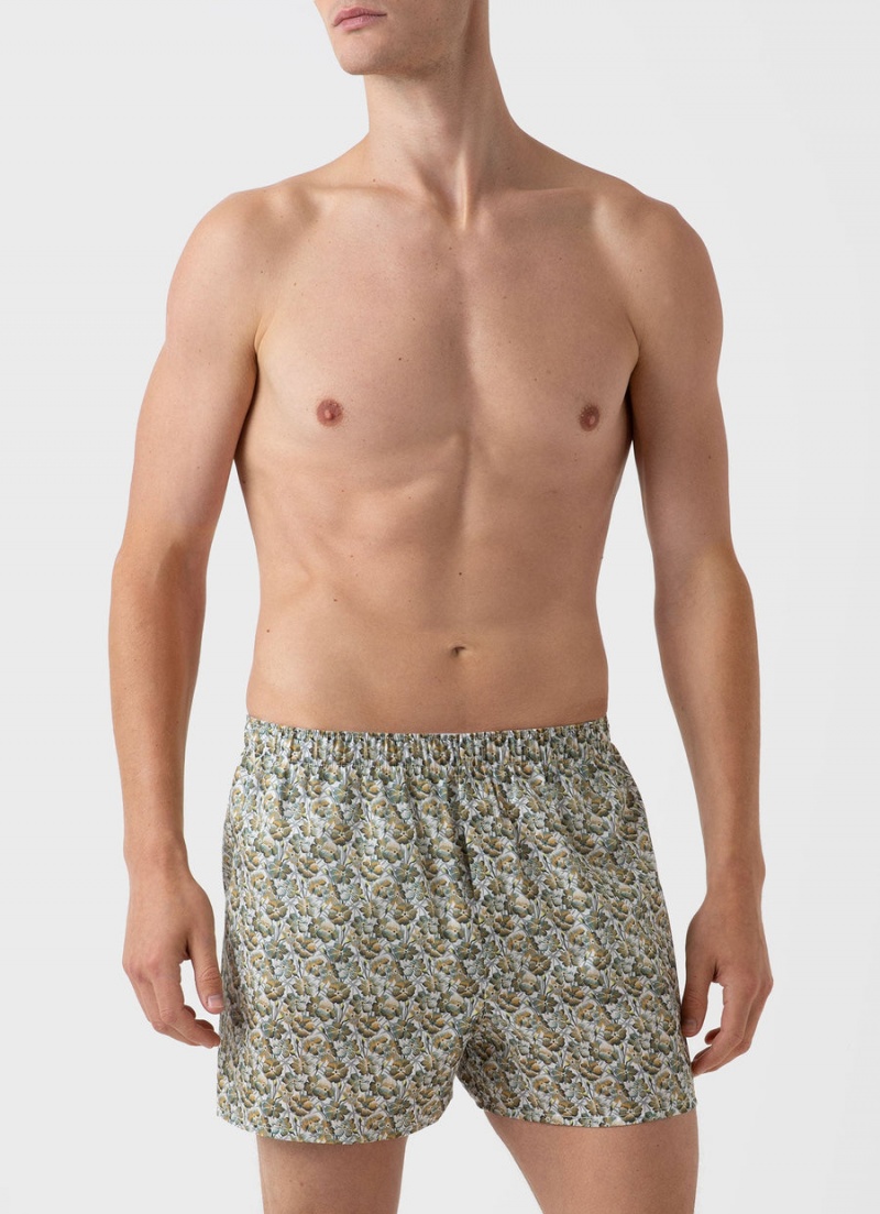 Green Sunspel Classic Boxer Shorts in Liberty Fabric | 96421-MPCT | USA