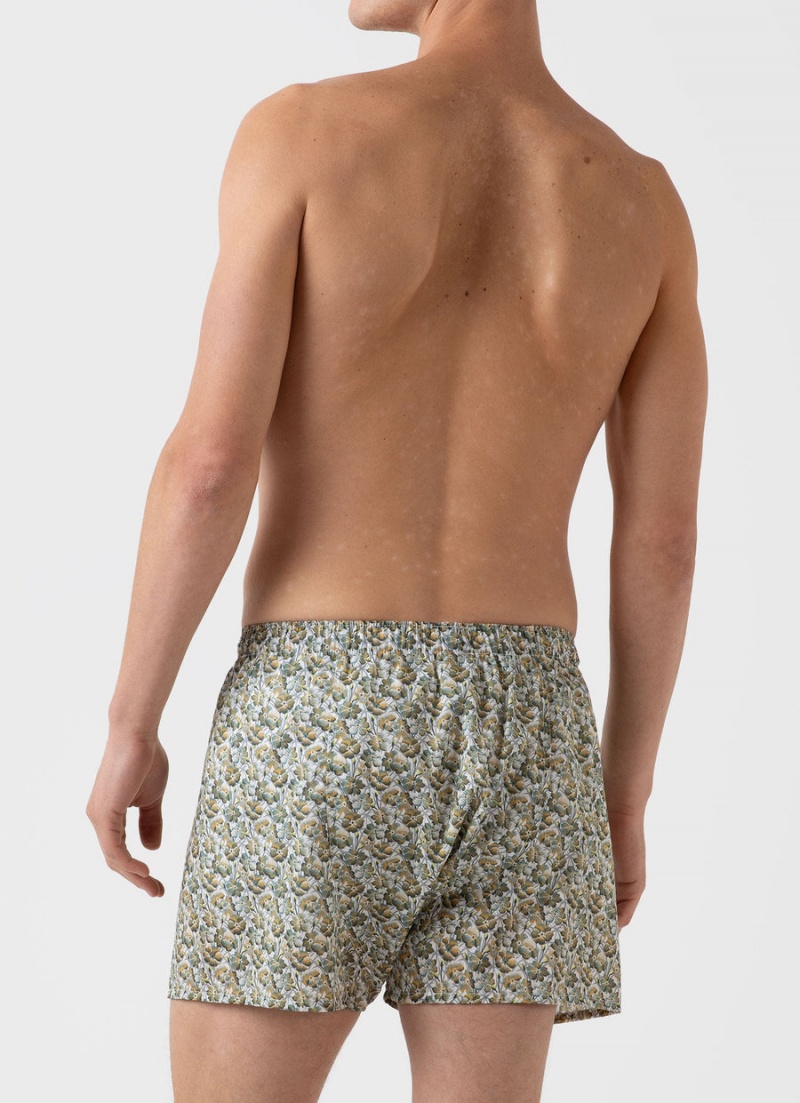 Green Sunspel Classic Boxer Shorts in Liberty Fabric | 96421-MPCT | USA