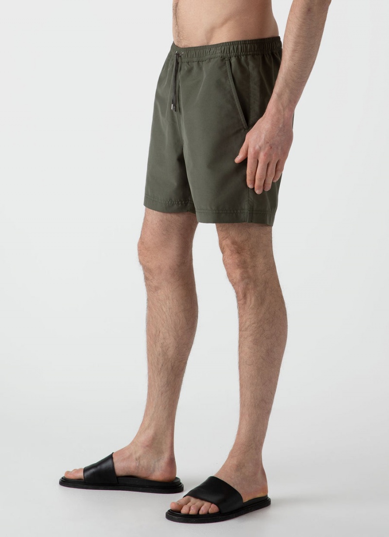 Green Sunspel Drawstring Swim Shorts | 80312-EJYB | USA