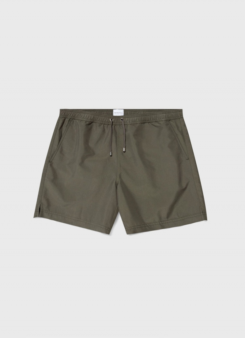 Green Sunspel Drawstring Swim Shorts | 80312-EJYB | USA