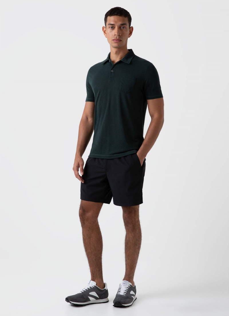 Green Sunspel DriRelease Active Polo Shirt | 85214-CPFU | USA