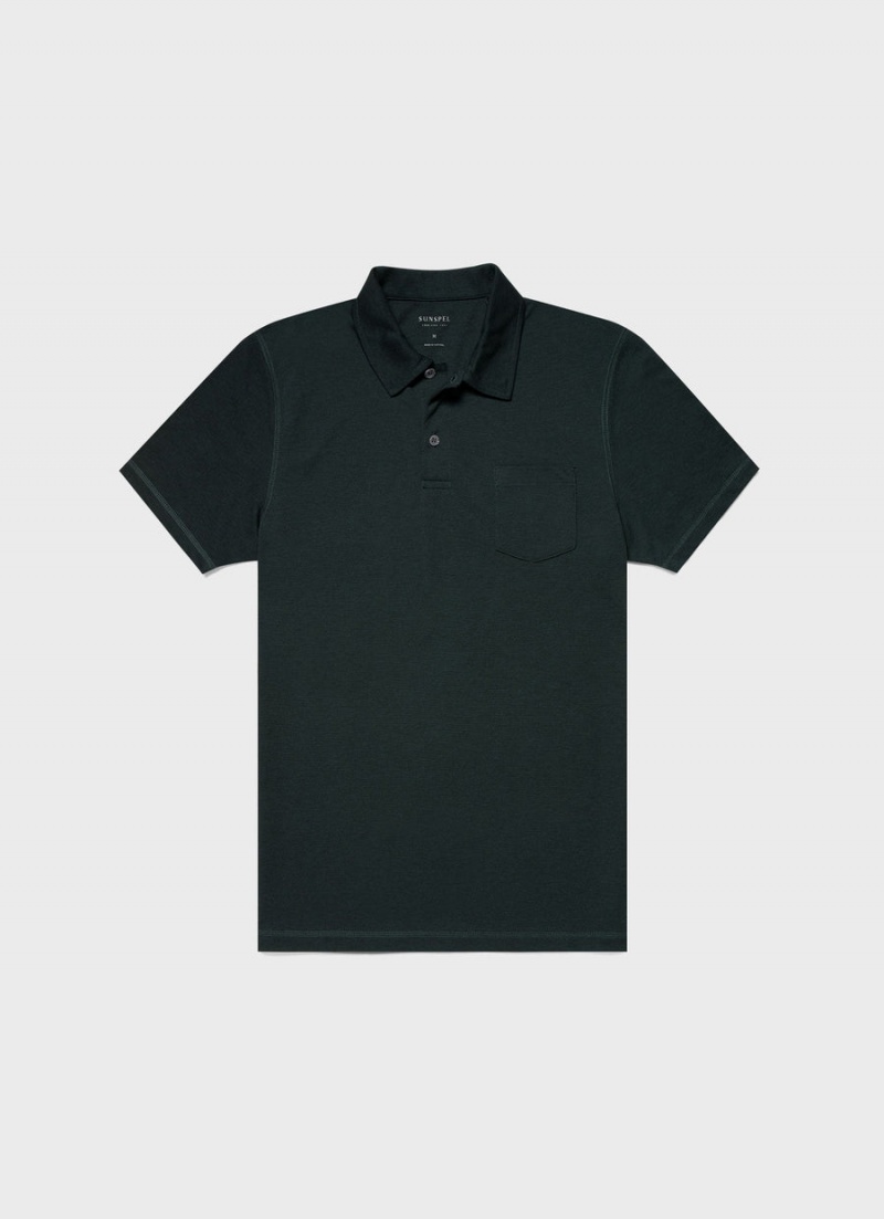 Green Sunspel DriRelease Active Polo Shirt | 85214-CPFU | USA