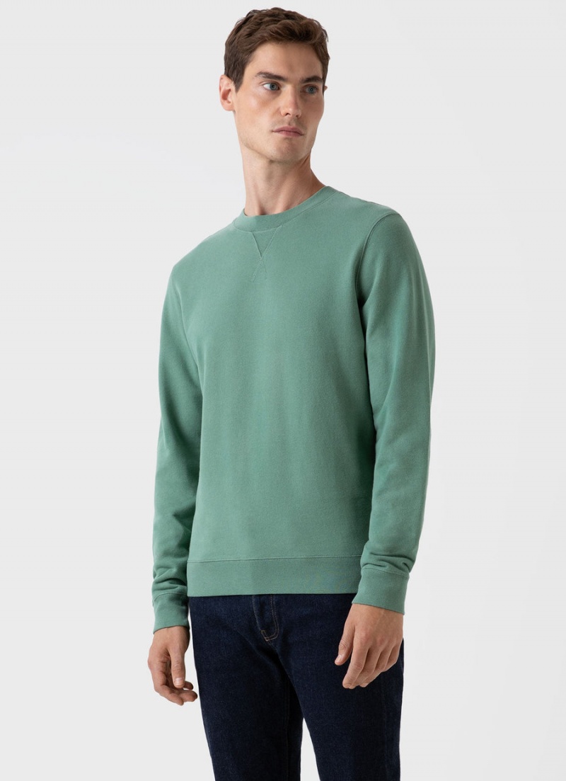 Green Sunspel Loopback Sweatshirt | 75914-MPWK | USA