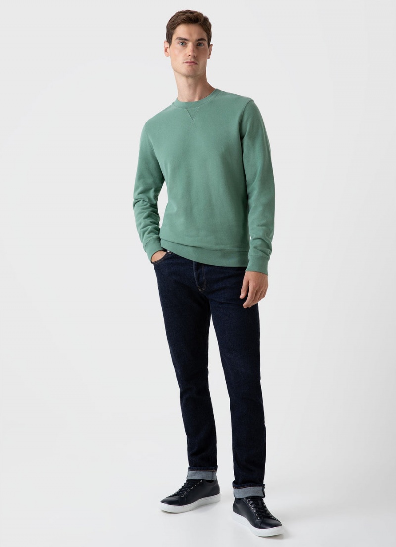 Green Sunspel Loopback Sweatshirt | 75914-MPWK | USA