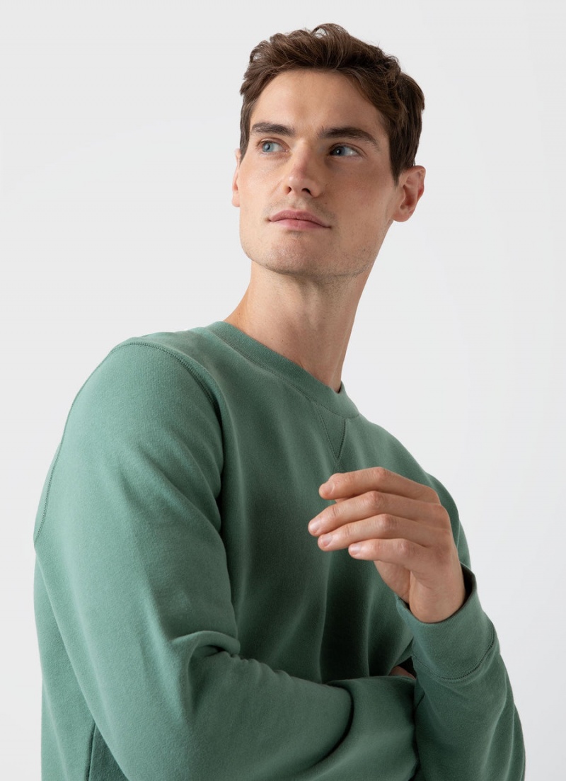 Green Sunspel Loopback Sweatshirt | 75914-MPWK | USA