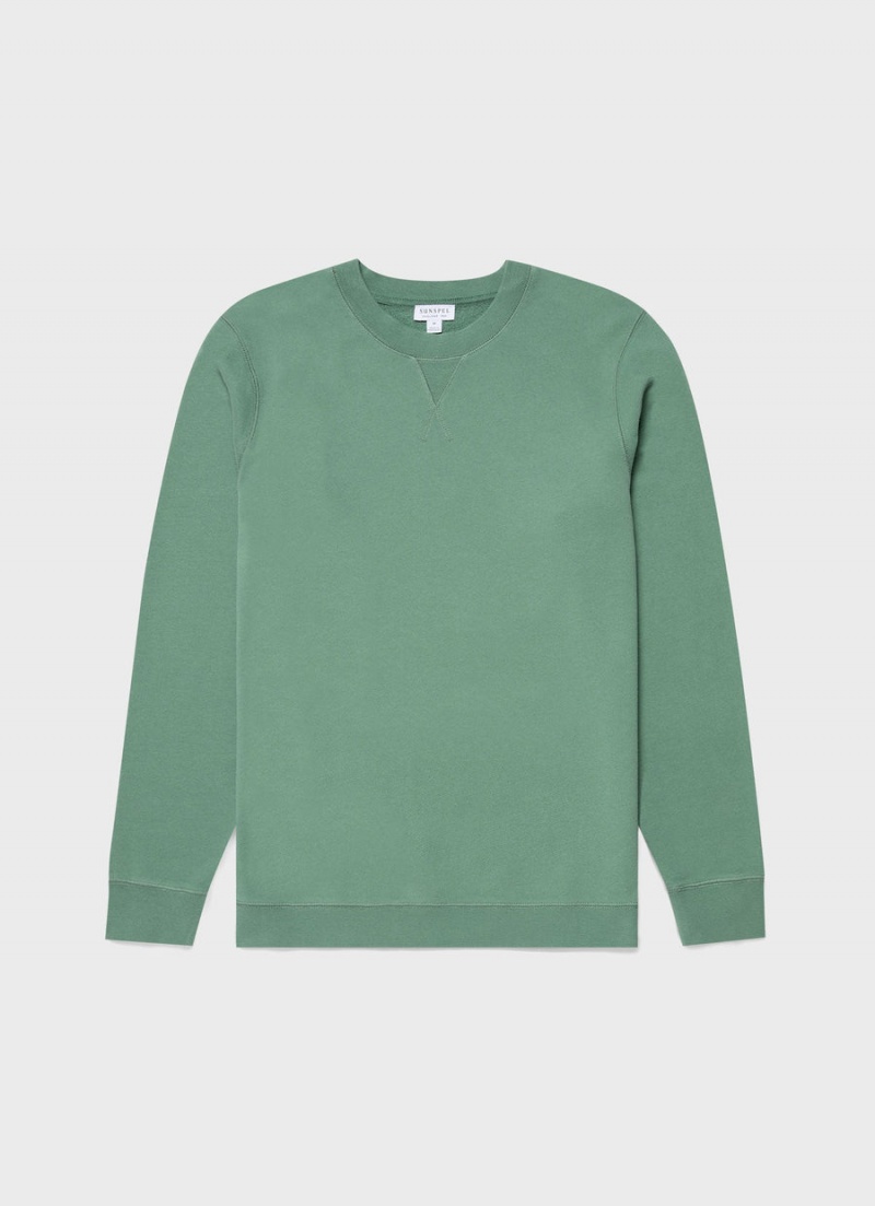 Green Sunspel Loopback Sweatshirt | 75914-MPWK | USA