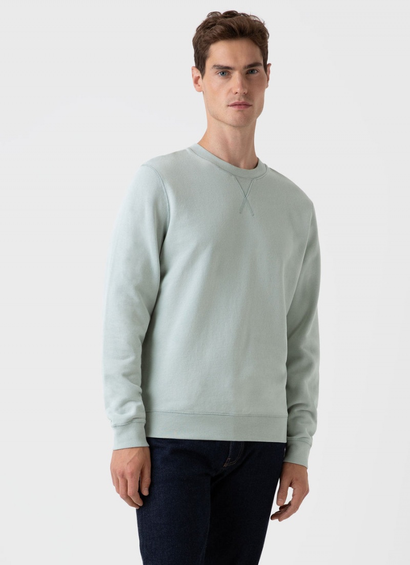 Green Sunspel Loopback Sweatshirt | 76918-EZHI | USA