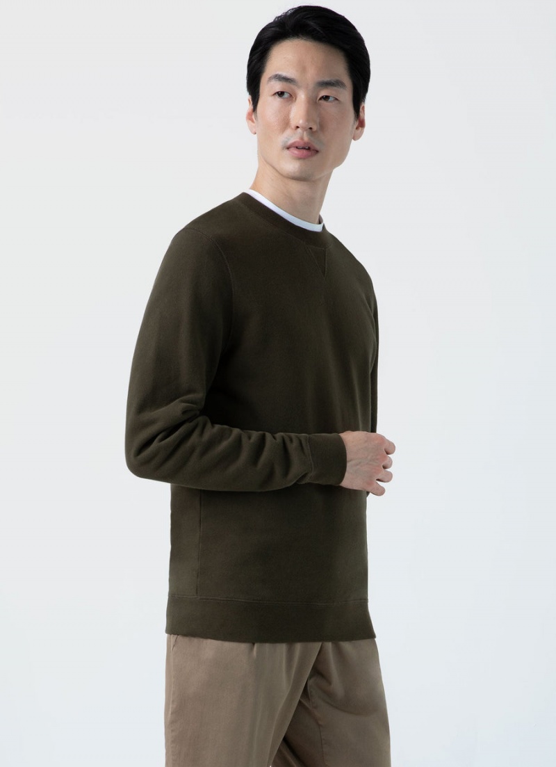 Green Sunspel Loopback Sweatshirt | 92305-VZHI | USA