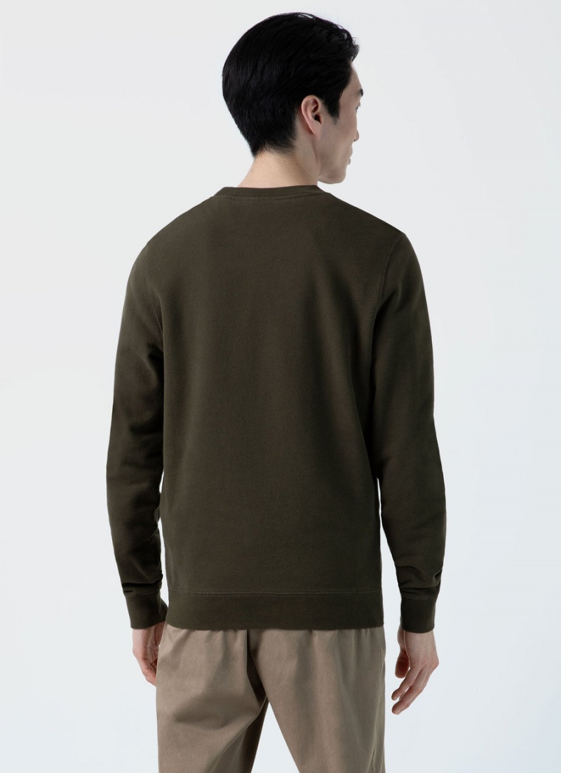 Green Sunspel Loopback Sweatshirt | 92305-VZHI | USA