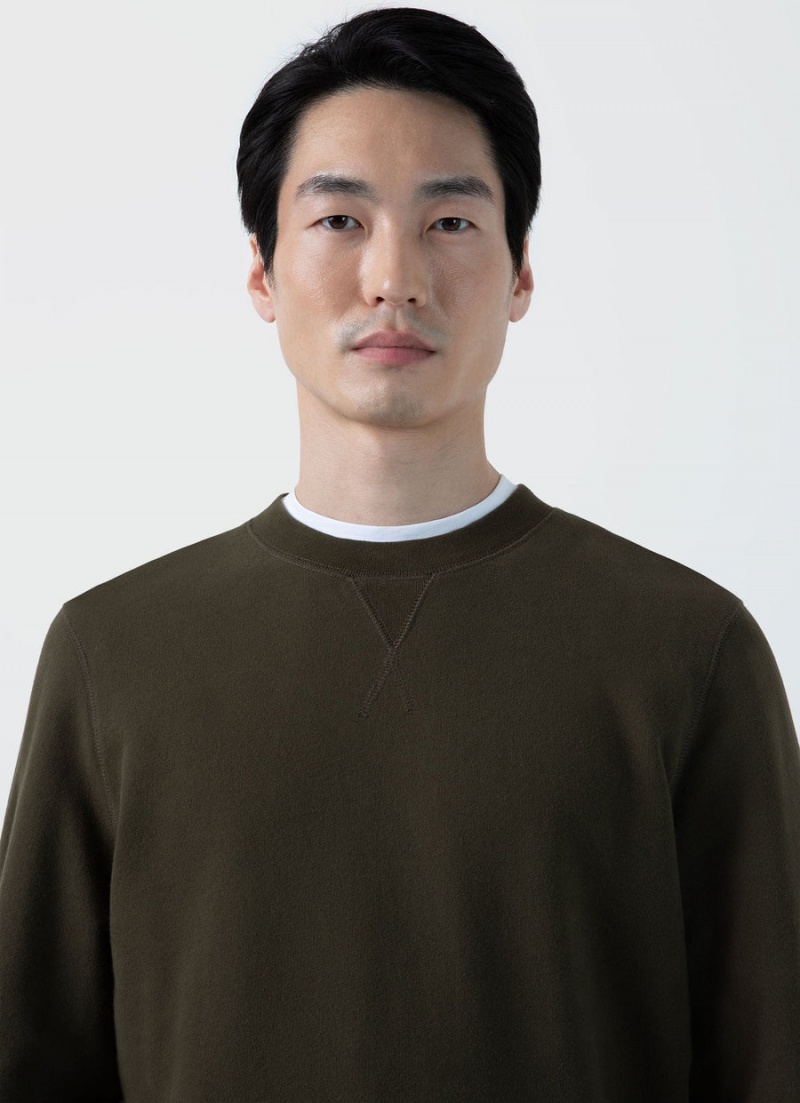 Green Sunspel Loopback Sweatshirt | 92305-VZHI | USA