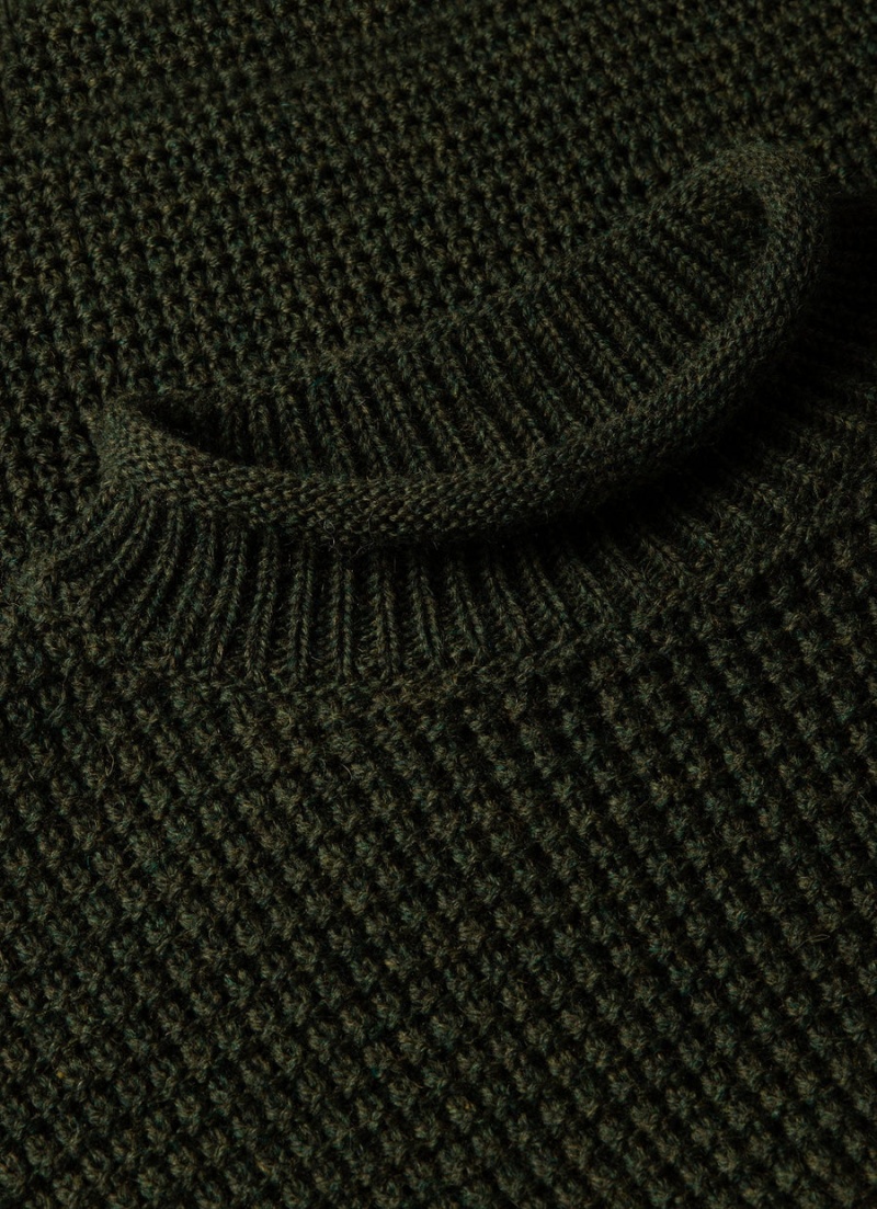 Green Sunspel Merino Fisherman Jumper | 68134-NJYC | USA