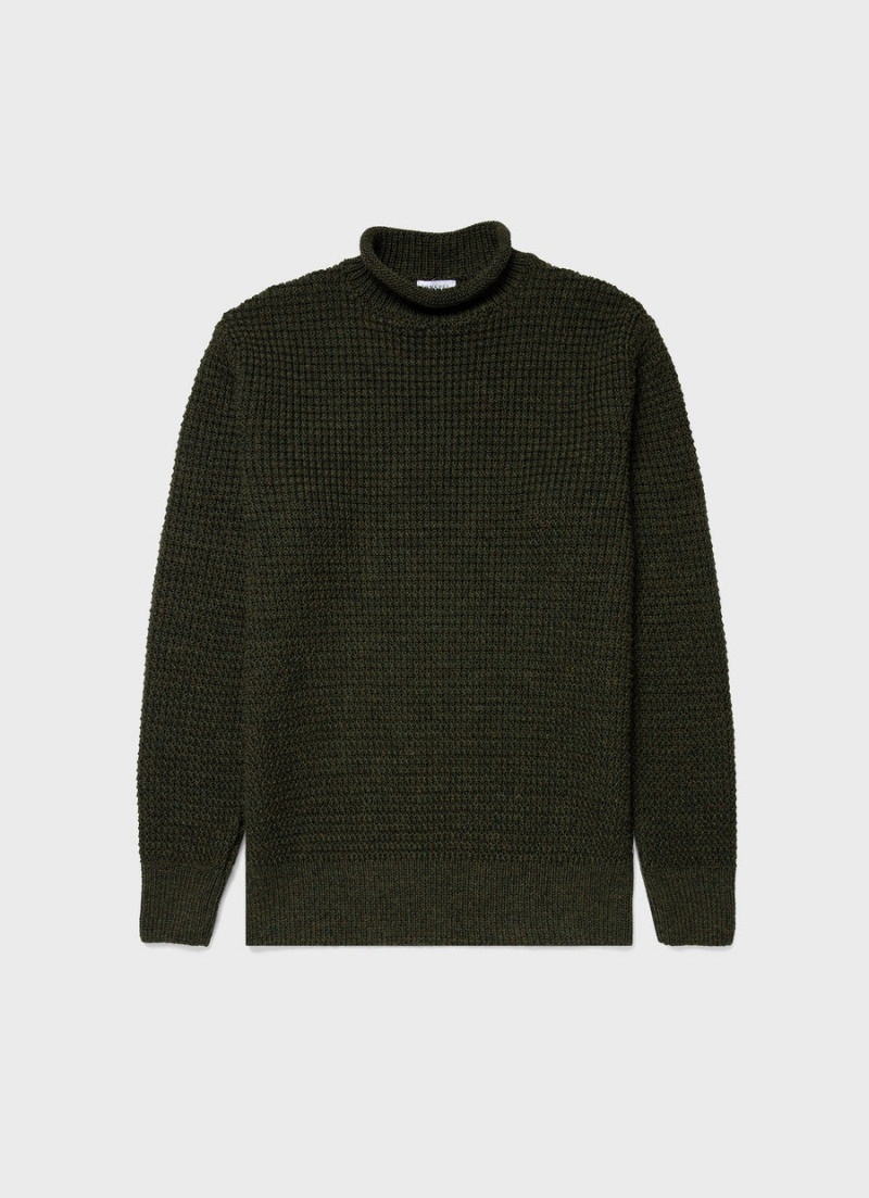 Green Sunspel Merino Fisherman Jumper | 68134-NJYC | USA