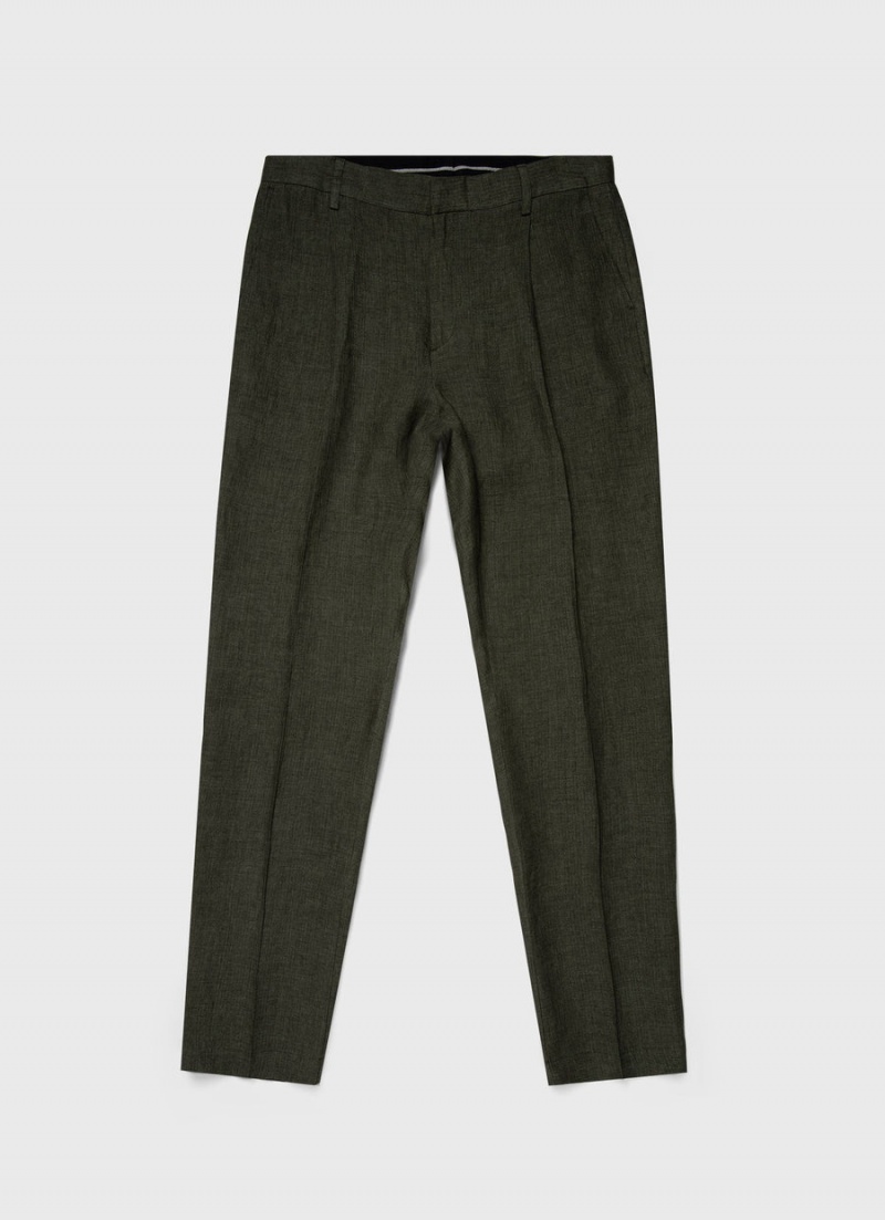 Green Sunspel Pleated Linen Trouser | 95370-NSVY | USA