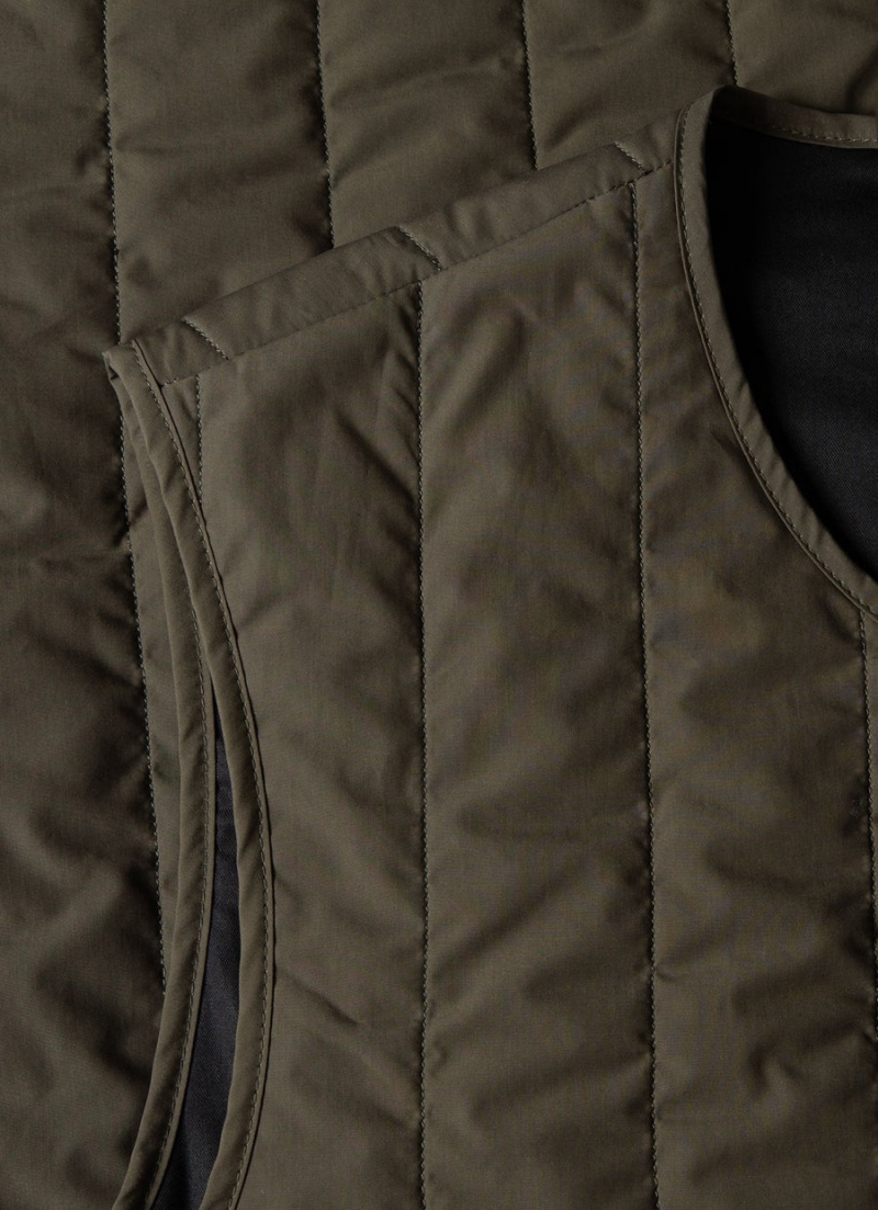 Green Sunspel Quilted Liner Gilet | 25903-FDCO | USA