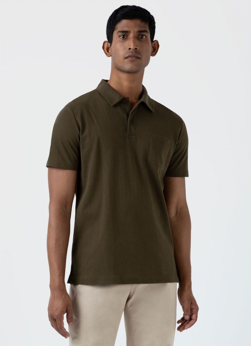 Green Sunspel Riviera Polo Shirt | 45720-XSOZ | USA