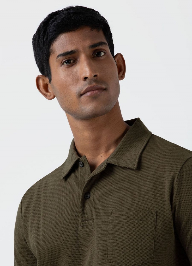 Green Sunspel Riviera Polo Shirt | 45720-XSOZ | USA