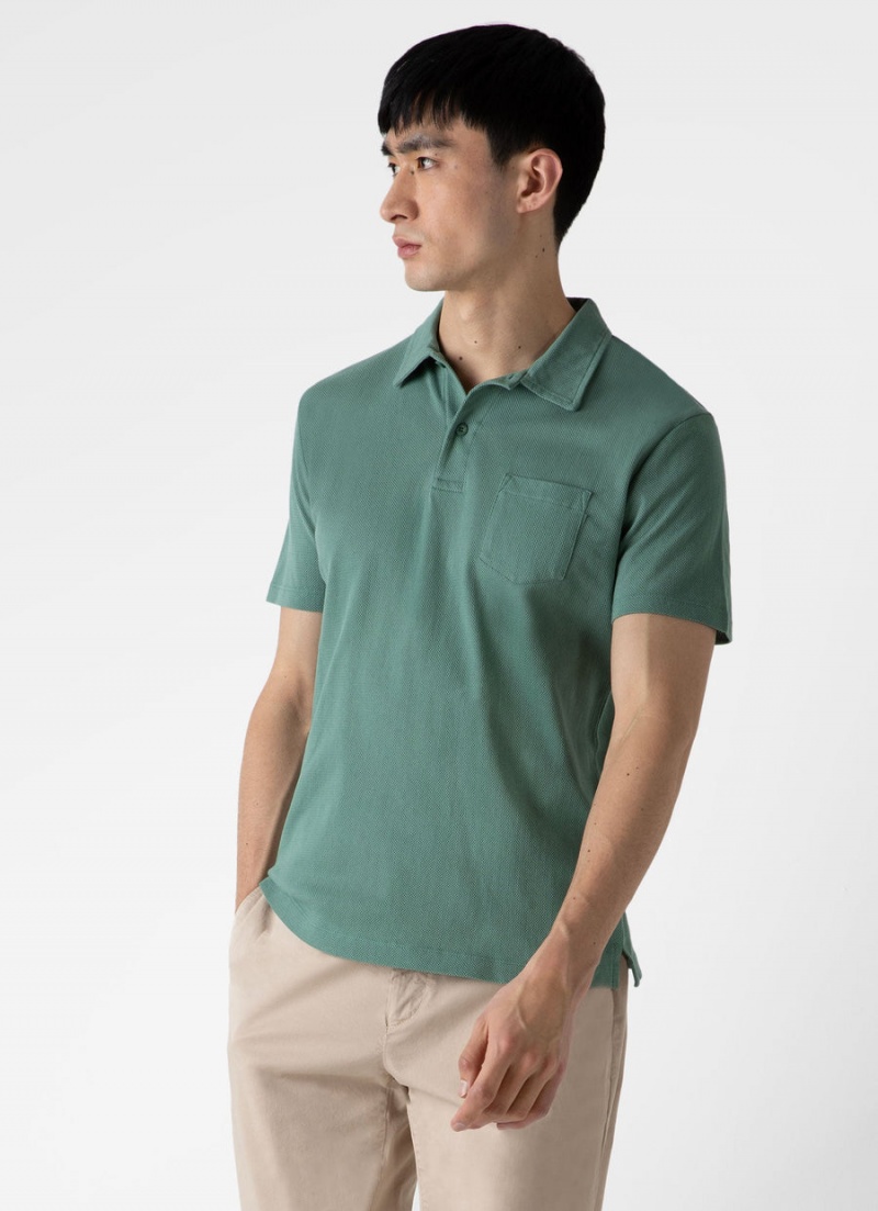 Green Sunspel Riviera Polo Shirt | 68923-TZSC | USA