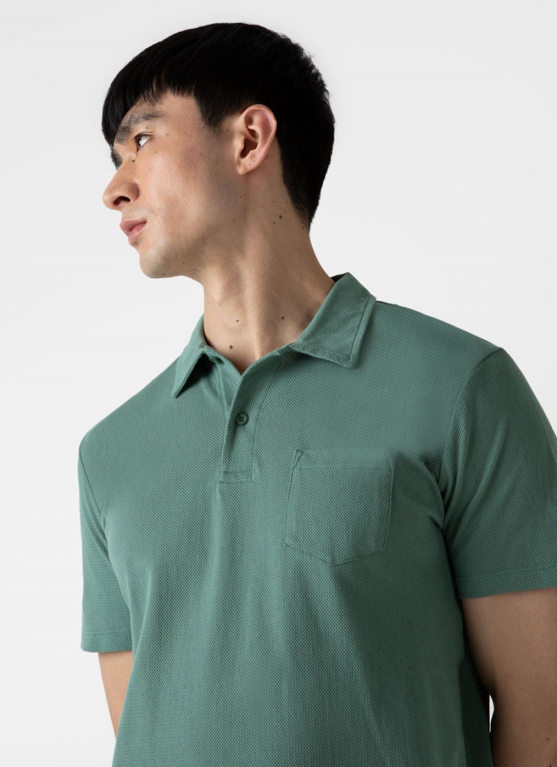 Green Sunspel Riviera Polo Shirt | 68923-TZSC | USA