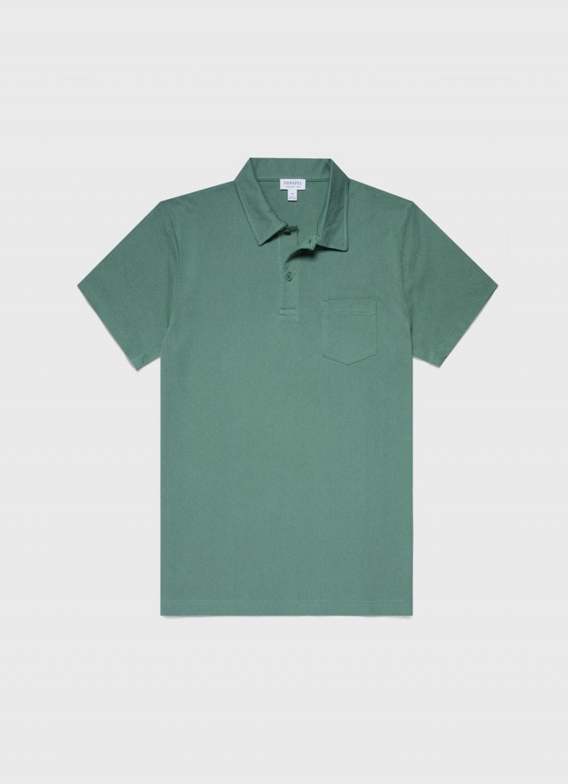 Green Sunspel Riviera Polo Shirt | 68923-TZSC | USA