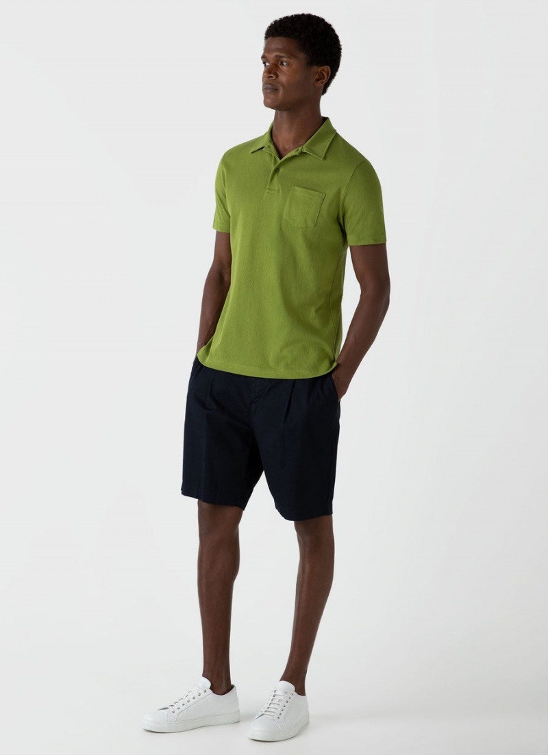 Green Sunspel Riviera Polo Shirt | 75643-OMBT | USA