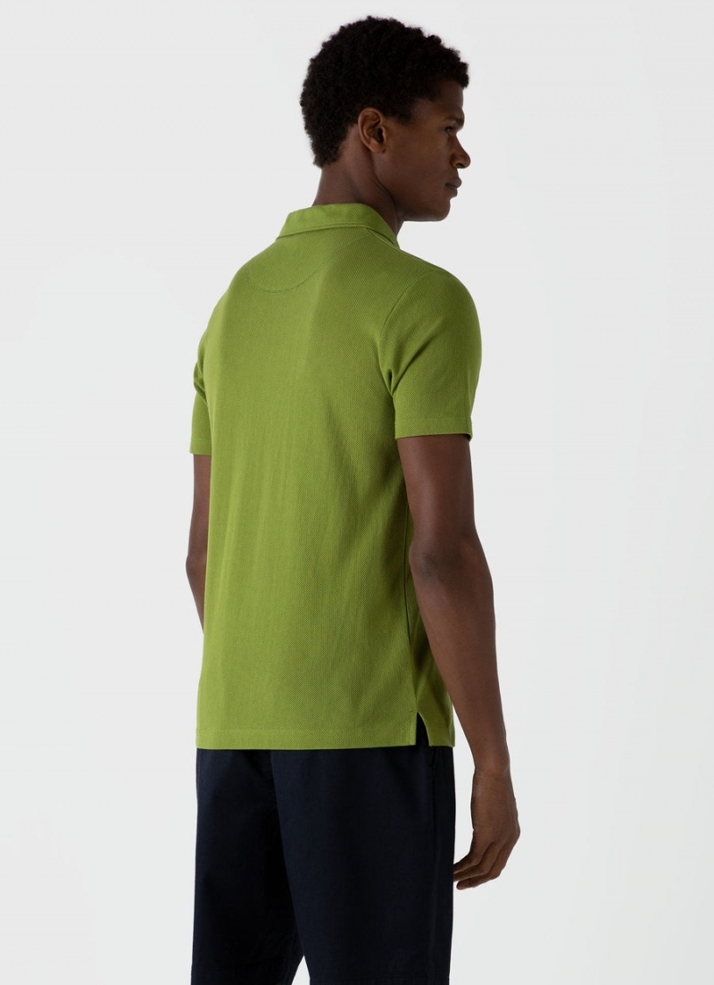 Green Sunspel Riviera Polo Shirt | 75643-OMBT | USA