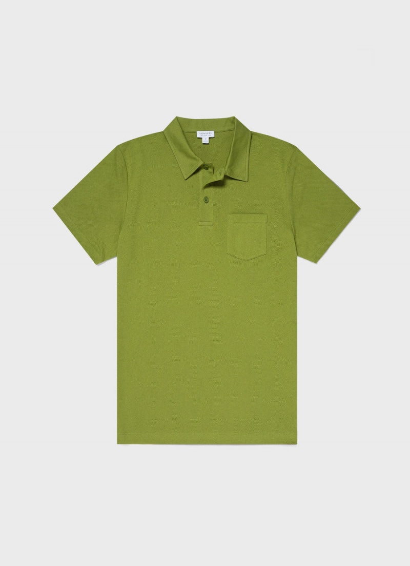 Green Sunspel Riviera Polo Shirt | 75643-OMBT | USA