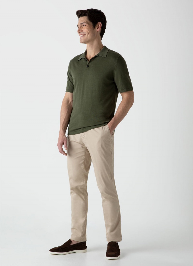 Green Sunspel Sea Island Cotton Polo Shirt | 03817-ZVDH | USA