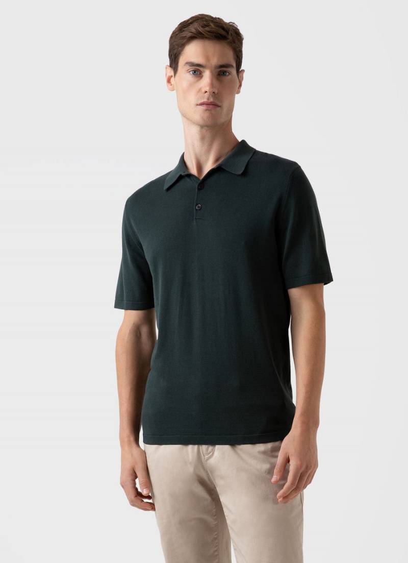 Green Sunspel Sea Island Cotton Polo Shirt | 45217-EAJM | USA