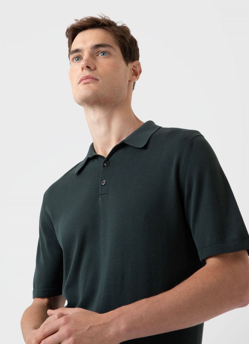 Green Sunspel Sea Island Cotton Polo Shirt | 45217-EAJM | USA