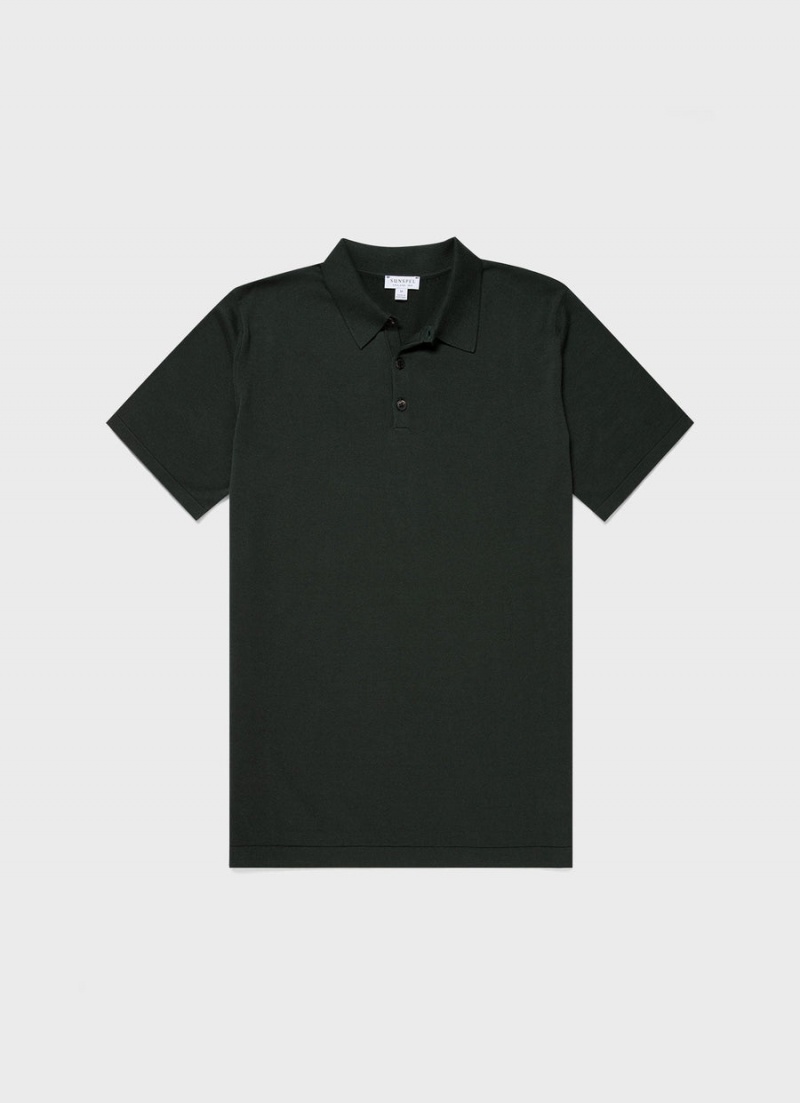 Green Sunspel Sea Island Cotton Polo Shirt | 45217-EAJM | USA