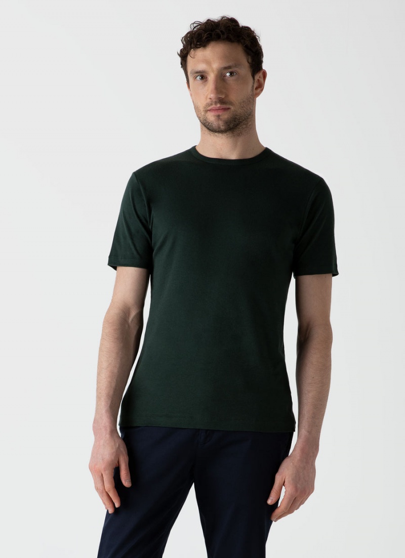 Green Sunspel Sea Island Cotton T-shirt | 26953-NSVR | USA