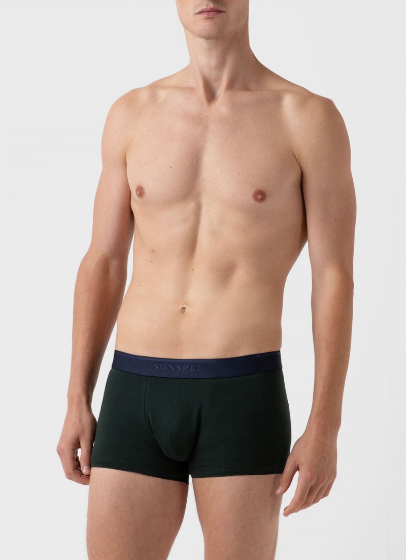 Green Sunspel Stretch Cotton Trunks | 80532-UXAO | USA