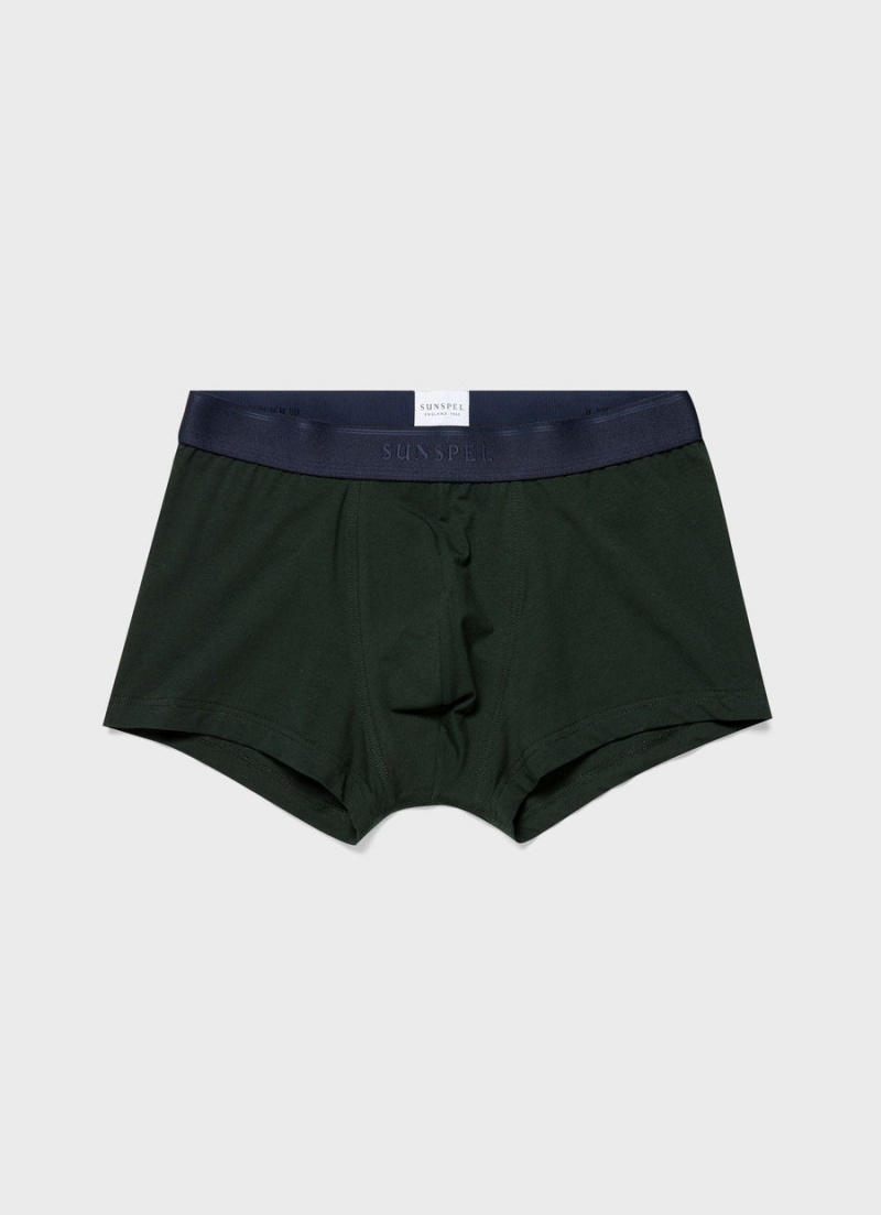 Green Sunspel Stretch Cotton Trunks | 80532-UXAO | USA