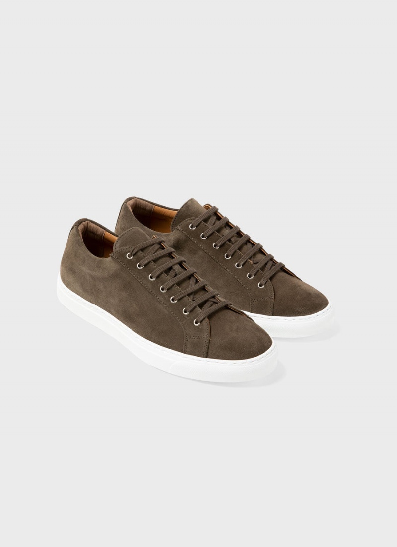 Green Sunspel Suede Tennis Shoe | 21689-JOMS | USA