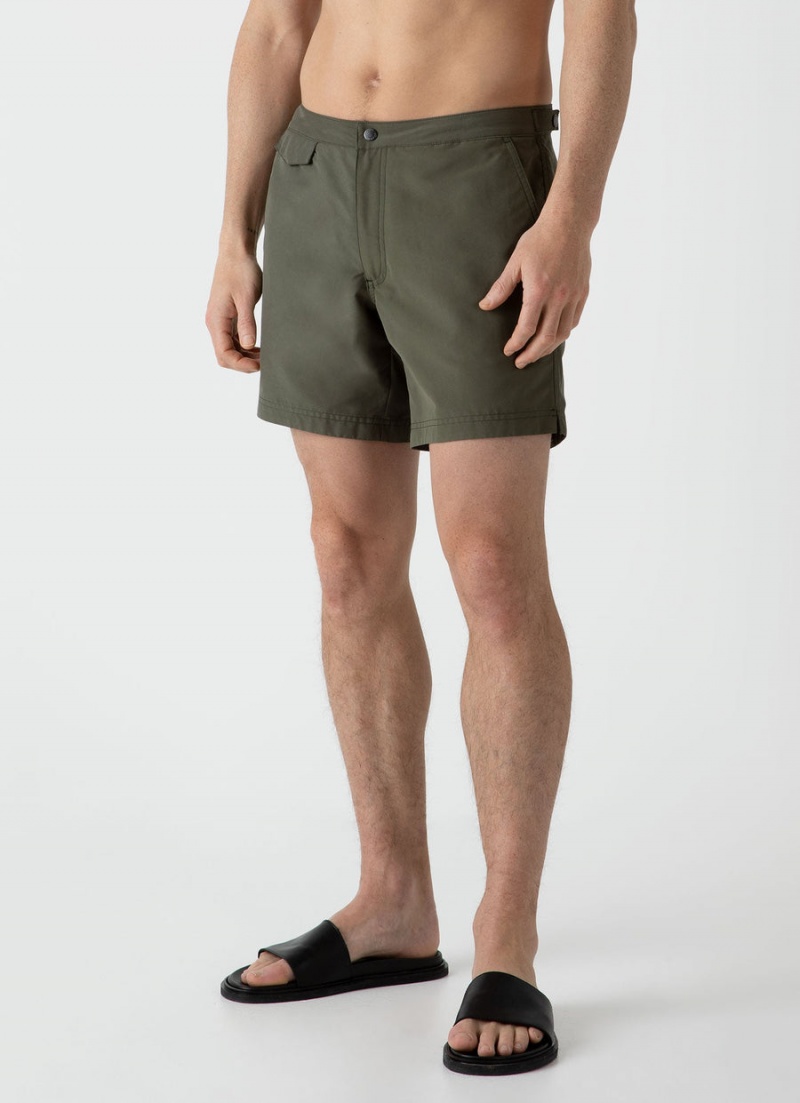 Green Sunspel Tailored Swim Shorts | 56138-EKML | USA