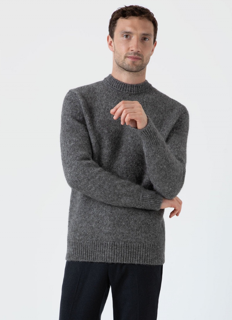 Grey Sunspel Alpaca Wool Jumper | 46905-ZCOK | USA