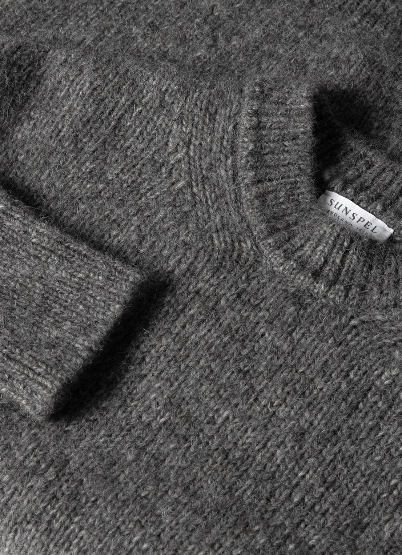 Grey Sunspel Alpaca Wool Jumper | 46905-ZCOK | USA