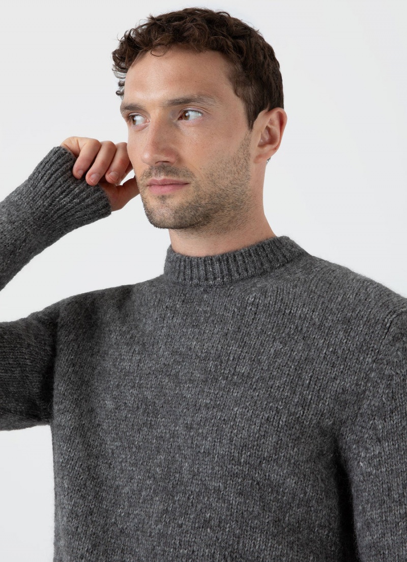 Grey Sunspel Alpaca Wool Jumper | 46905-ZCOK | USA