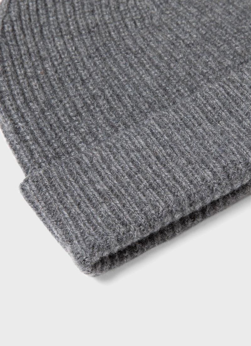 Grey Sunspel Cashmere Ribbed Hat | 21964-VCIY | USA