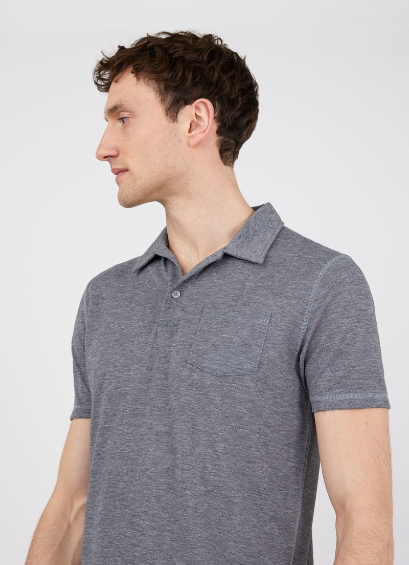 Grey Sunspel DriRelease Active Polo Shirt | 90632-GWKN | USA