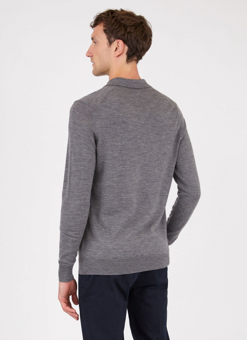 Grey Sunspel Extra‑Fine Merino Polo Shirt | 62317-XYRI | USA