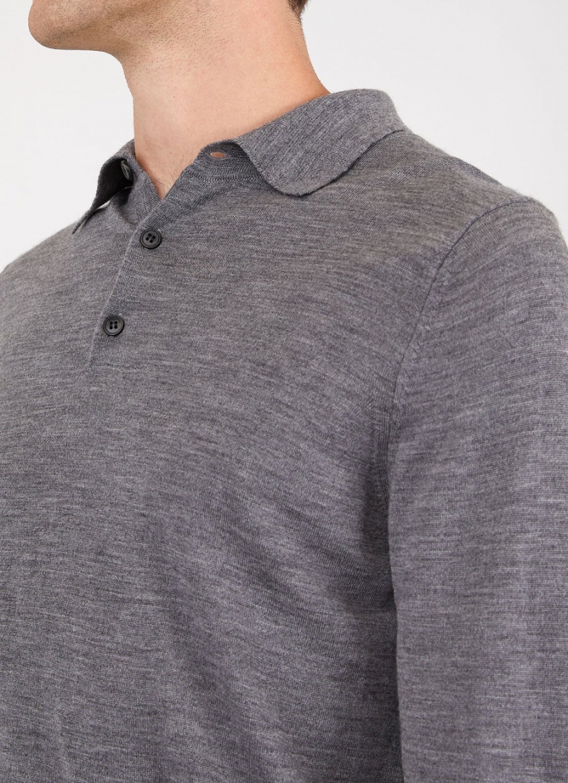 Grey Sunspel Extra‑Fine Merino Polo Shirt | 62317-XYRI | USA