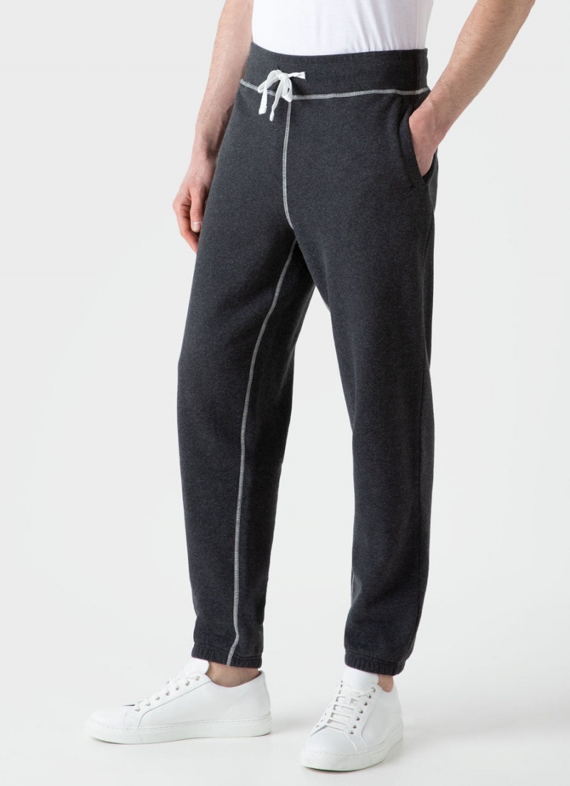 Grey Sunspel Fleeceback Sweatpants | 92064-JBYC | USA