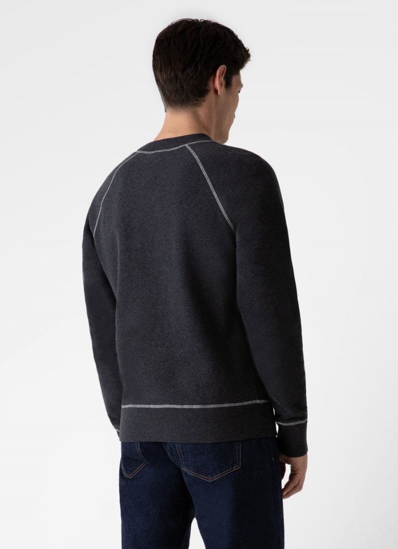 Grey Sunspel Fleeceback Sweatshirt | 89703-FDOI | USA